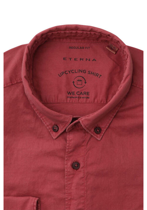 ETERNA Regular Fit Hemd Langarm Button Down Kragen dunkelrot