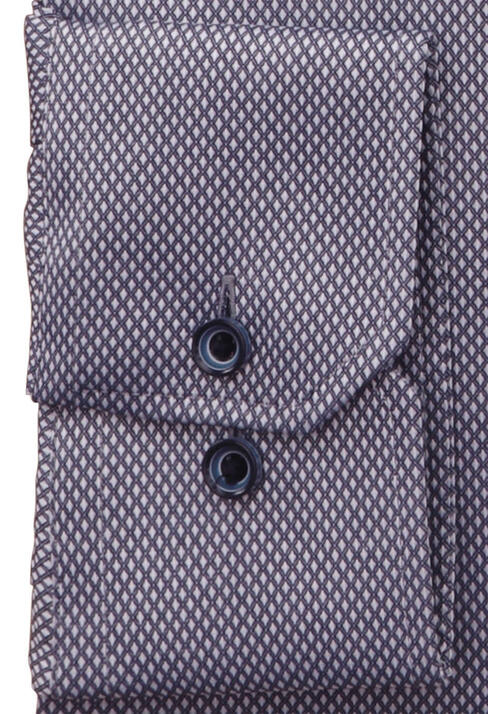 ETERNA Modern Fit Hemd super langer Arm New Kent Kragen Muster blau