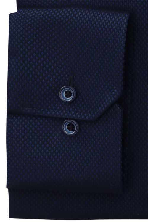 ETERNA Comfort Fit Hemd super langer Arm New Kent Kragen Muster dunkelblau