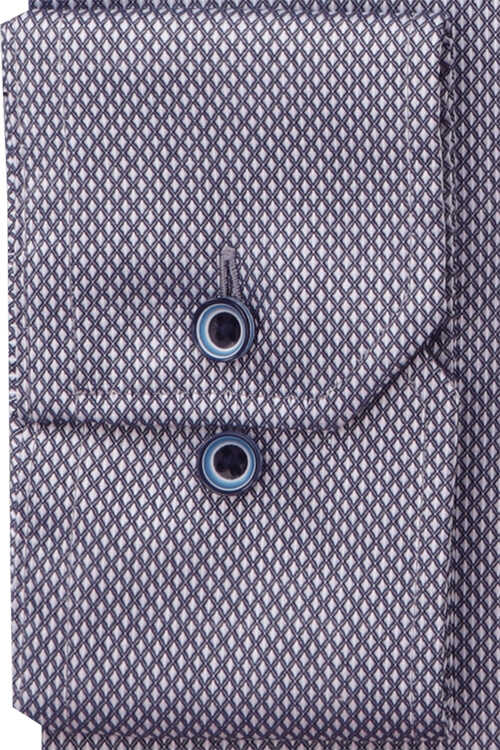 ETERNA Comfort Fit Hemd super langer Arm New Kent Kragen Muster blau