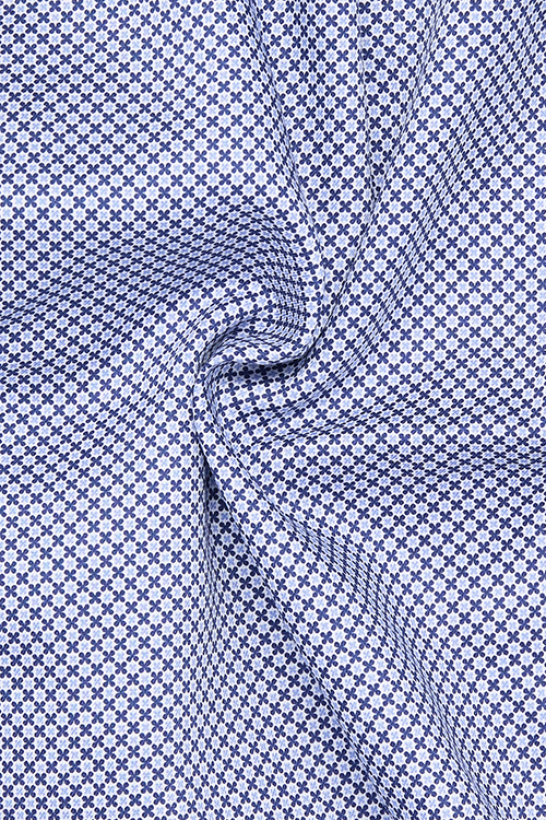 ETERNA Modern Fit Hemd Langarm New Kent Kragen Twill Muster blau