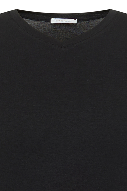 ETERNA Bodyshirt Halbarm V-Ausschnitt schwarz