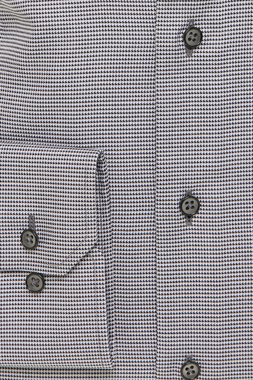 ETERNA Modern Fit Hemd extra langer Arm New Kent Kragen Struktur grau