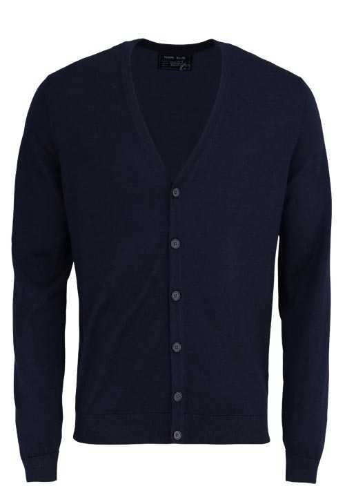 MARVELIS Cardigan Langarm mit Knofleiste aus Merino nachtblau