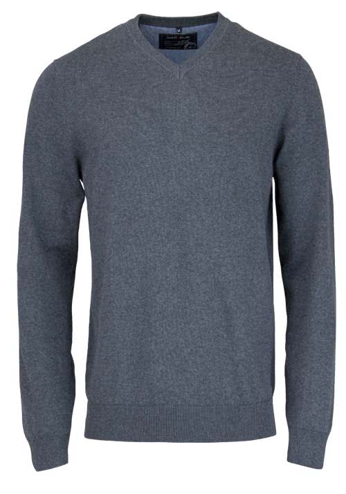 MARVELIS Strick Pullover Langarm V-Ausschnitt anthrazit