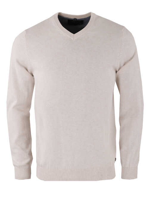 MARVELIS Strick Pullover Langarm V-Ausschnitt ecru