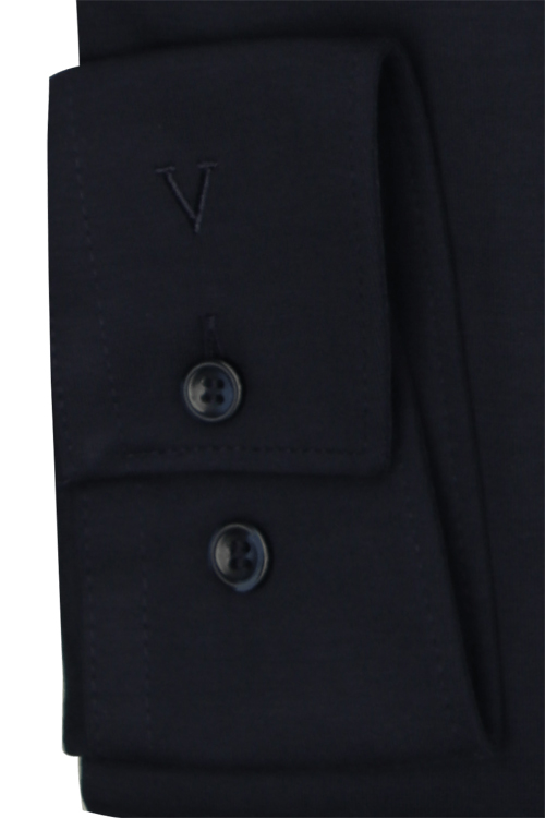 MARVELIS Modern Fit Hemd extra langer Arm New Kent Kragen Jersey nachtblau