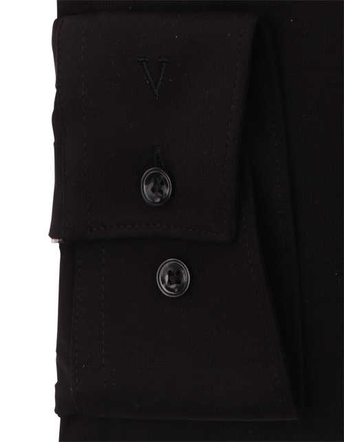 MARVELIS Modern Fit Hemd extra langer Arm New Kent Kragen Jersey schwarz