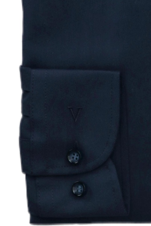 MARVELIS Modern Fit Hemd extra langer Arm New Kent Kragen Stretch nachtblau