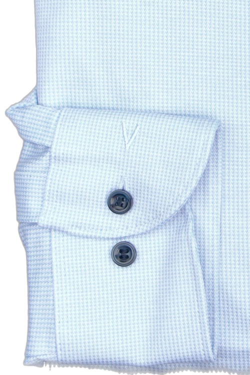 MARVELIS Body Fit Hemd extra langer Arm New Kent Kragen Jersey Muster hellblau