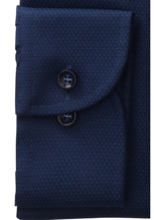 MARVELIS Modern Fit Hemd Langarm New Kent Kragen Struktur navy