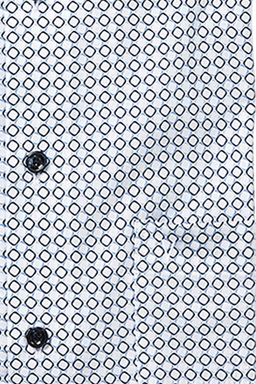 MARVELIS Modern Fit Hemd Halbarm New Kent Kragen Muster hellblau