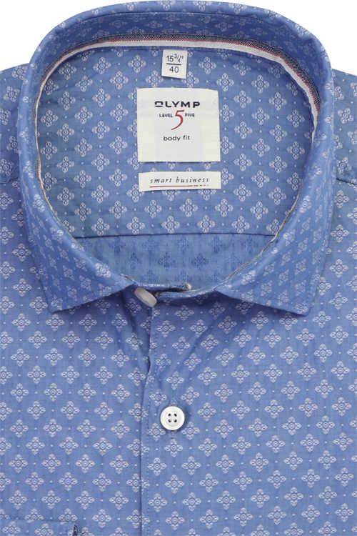 OLYMP Level Five Smart Business body fit Hemd Langarm blau