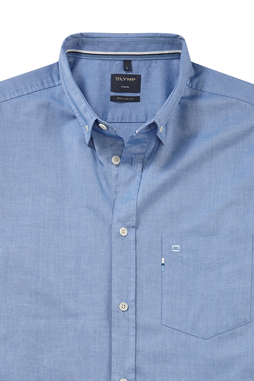 OLYMP Casual Regular Fit Hemd Langarm Button Down Kragen Oxford blau