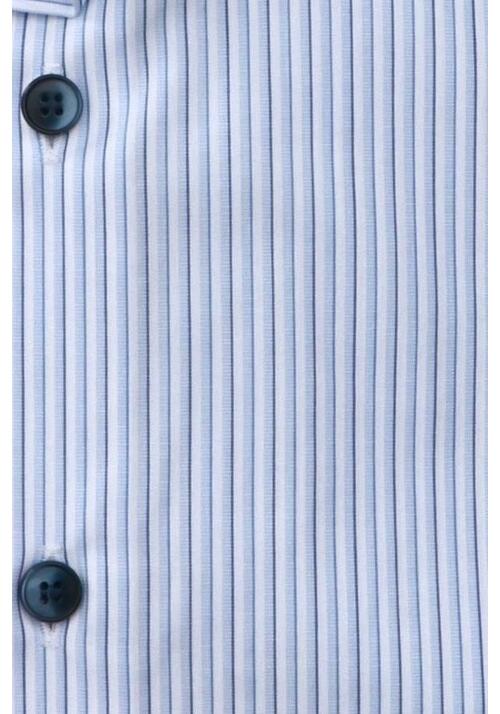 OLYMP Level Five body fit Hemd extra langer Arm New Kent Kragen Streifen blau