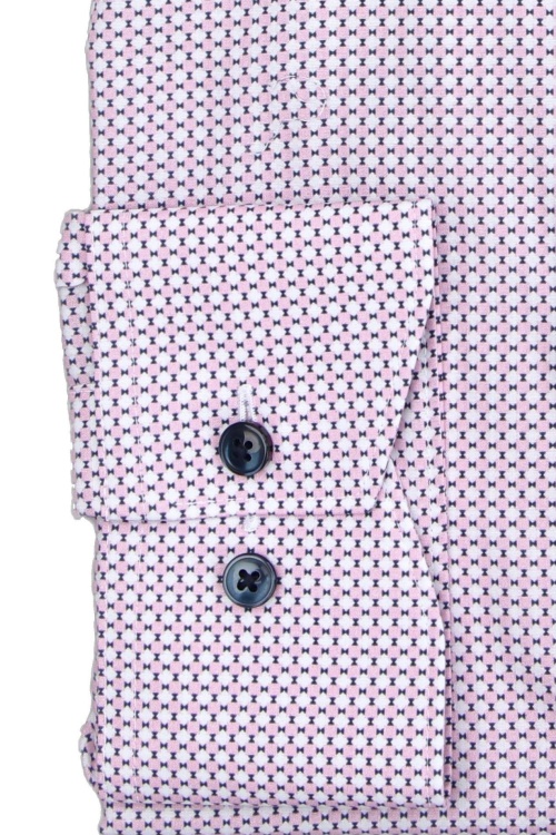 OLYMP Luxor modern fit Hemd extra langer Arm New Kent Kragen Muster rosa
