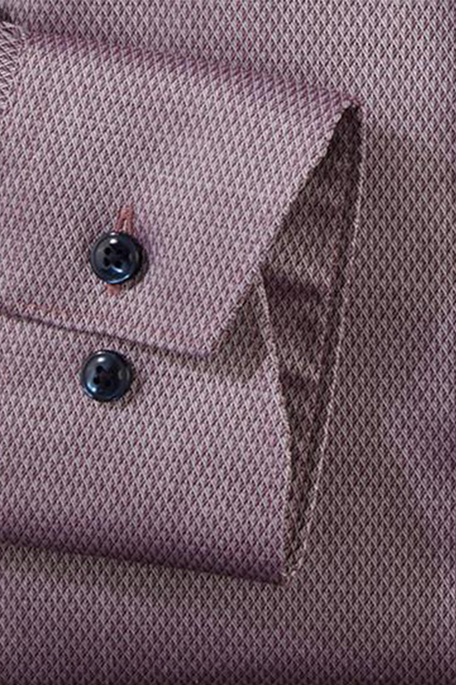 OLYMP Luxor Modern Fit Hemd Langarm Button Down Kragen Muster dunkelrot
