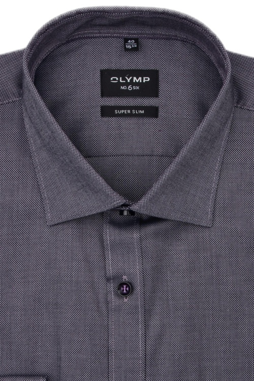 OLYMP No. Six super slim Hemd extra langer Arm aubergine