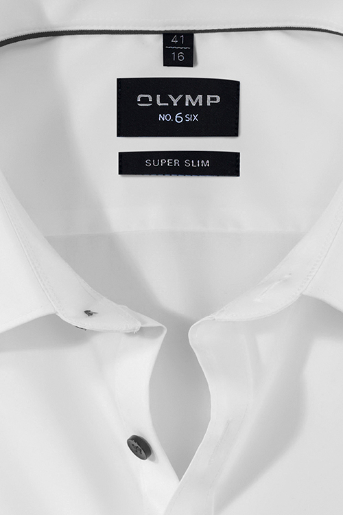 OLYMP No. Six super slim Hemd Langarm Umschlagmanschette Uni wei