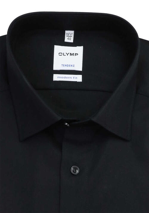 OLYMP Tendenz modern fit Hemd Langarm New Kent Kragen schwarz