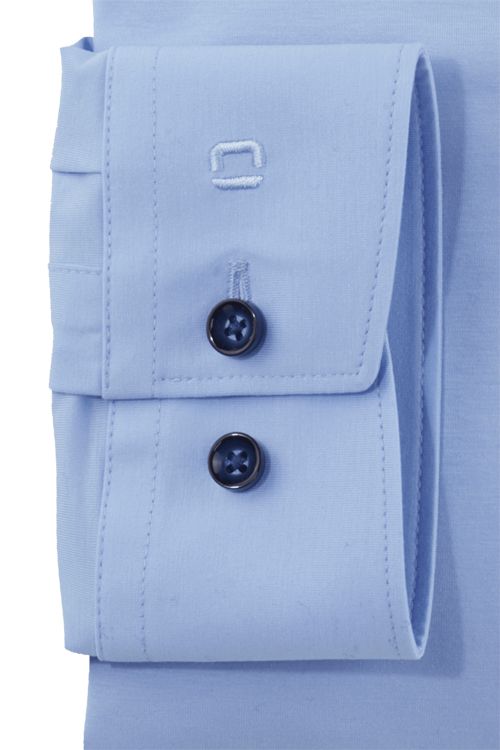 OLYMP Luxor 24/Seven modern fit Hemd extra kurzer Arm Jersey Stretch blau