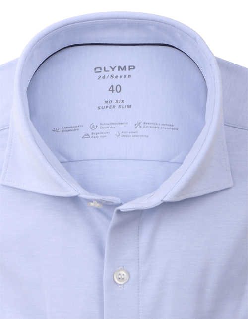 OLYMP No. Six 24/Seven super slim Hemd extra langer Arm hellblau