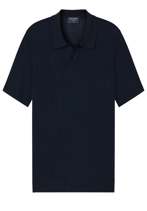 OLYMP Casual Polo Halbarm Polokragen Strick nachtblau