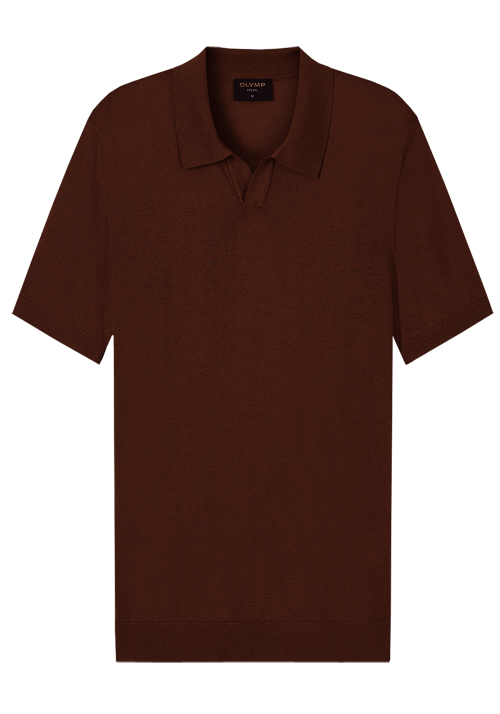 OLYMP Casual Polo Halbarm Polokragen Strick weinrot