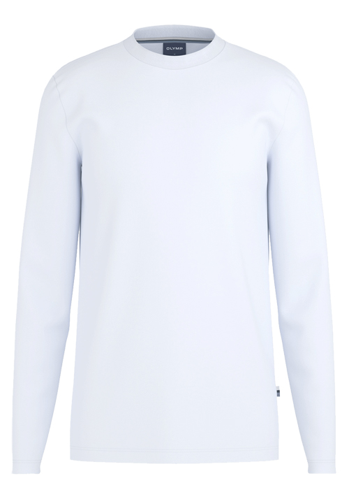 OLYMP Casual T-Shirt Langarm Rundhals Baumwolle Jersey wei�