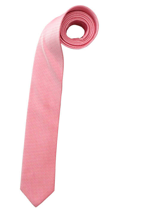 cm Krawatte Muster OLYMP Seide rot slim 6,5 Fleckabweisend reiner breit aus