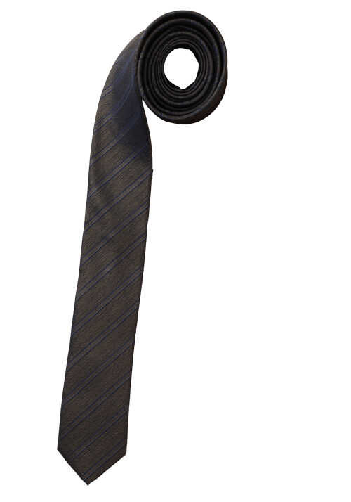 OLYMP Krawatte super slim 5 cm breit aus reiner Seide Fleckabweisend Streifen grn