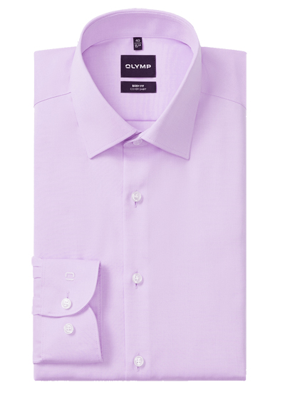 OLYMP Level Five body fit Hemd Langarm New Kent Kragen Cover Shirt rosa
