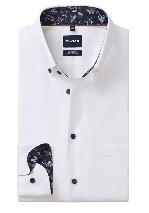 OLYMP Luxor comfort fit Hemd Langarm Button Down Kragen Oxford wei�