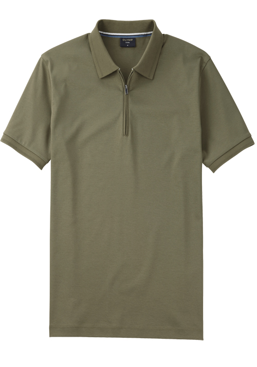 OLYMP Regular Fit Polo Halbarm Rei�verschluss Polokragen Jersey dunkelgr�n