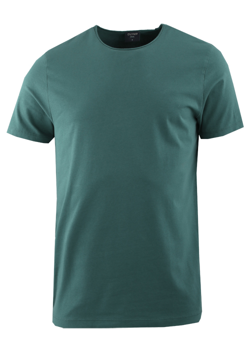 OLYMP Regular Fit T-Shirt Halbarm Rundhals Baumwolle Stretch Jersey dunkelgrn
