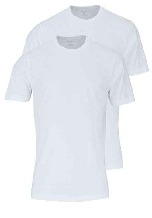 OLYMP T-Shirt Doppelpack Rundhals wei