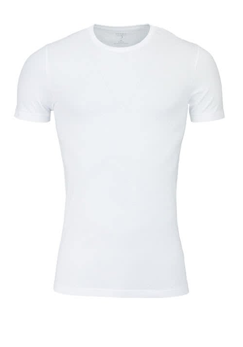 OLYMP T-Shirt Level Five body fit Halbarm mit Rundhals wei