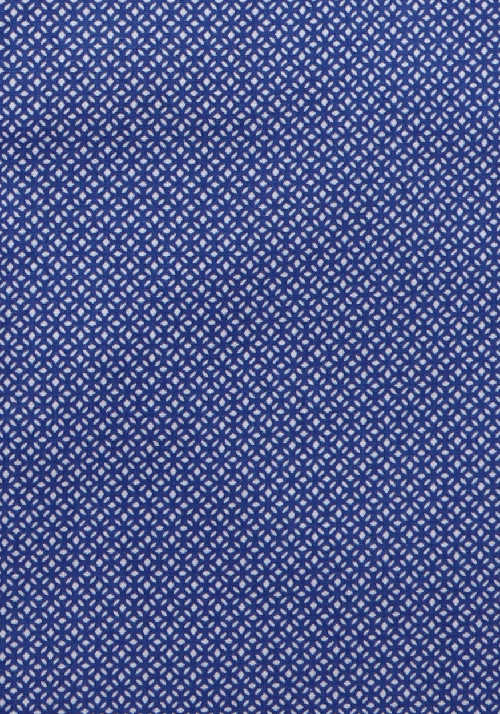 PURE Modern Fit Hemd Langarm Haifischkragen Muster dunkelblau