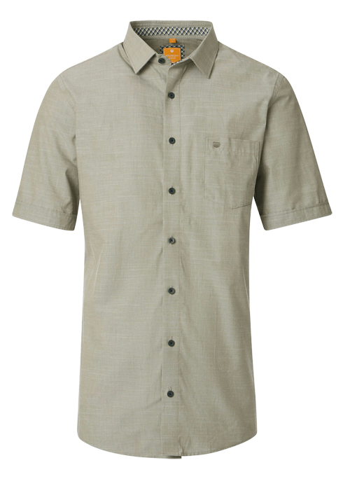 REDMOND Casual Modern Fit Hemd Halbarm Faux oliv