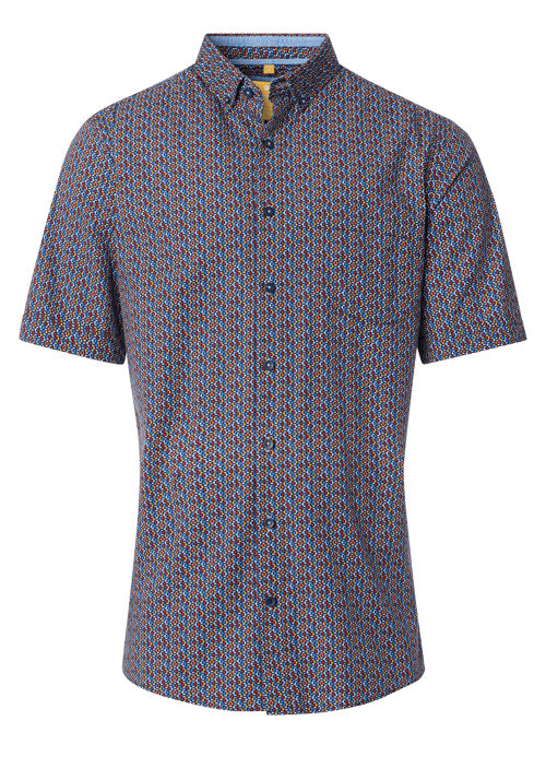 REDMOND Casual Modern Fit Hemd Halbarm Faux orange