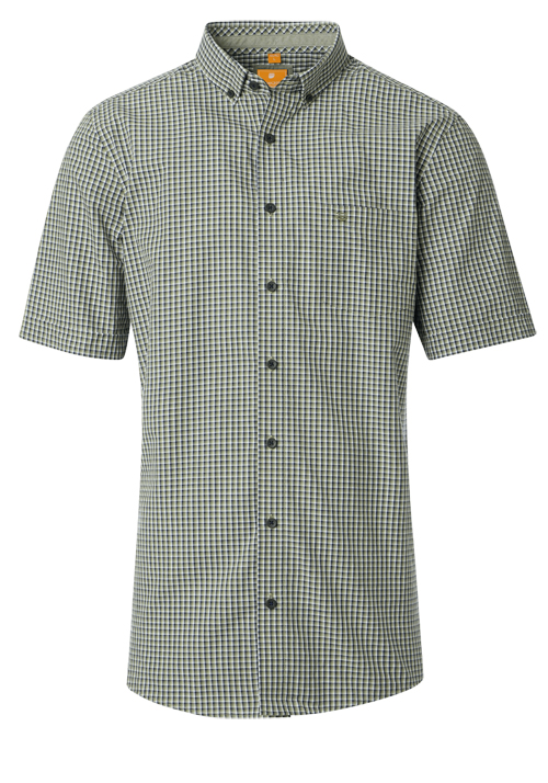 REDMOND Casual Modern Fit Hemd Halbarm Karo grün