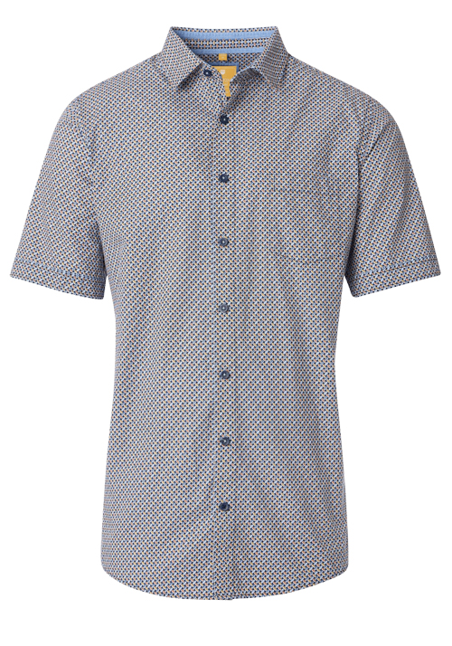 REDMOND Casual Modern Fit Hemd Halbarm Muster orange