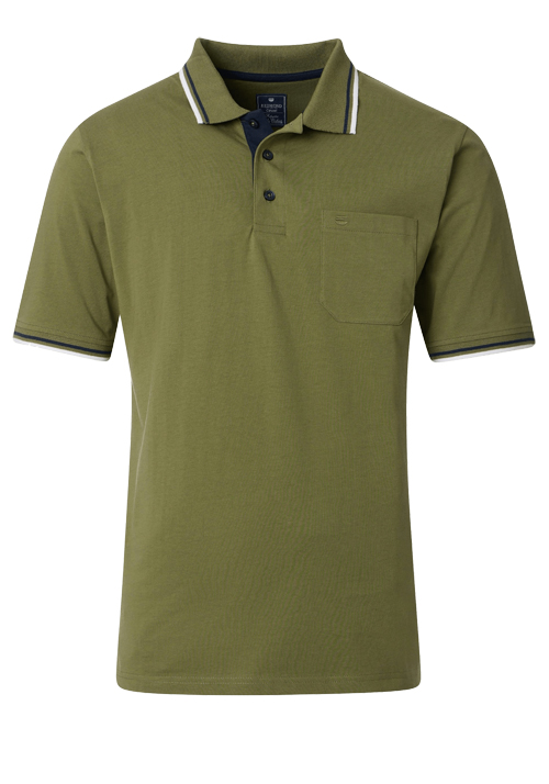 REDMOND Comfort Fit Polo Halbarm Jersey oliv