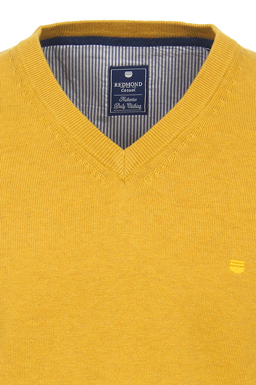 REDMOND Casual Pullover V-Ausschnitt gelb