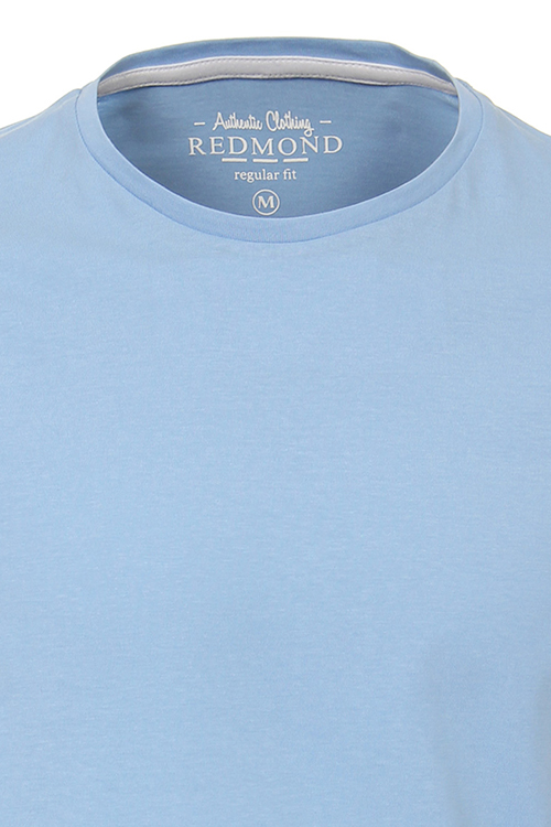 REDMOND T-Shirt Kurzarm Rundhals hellblau