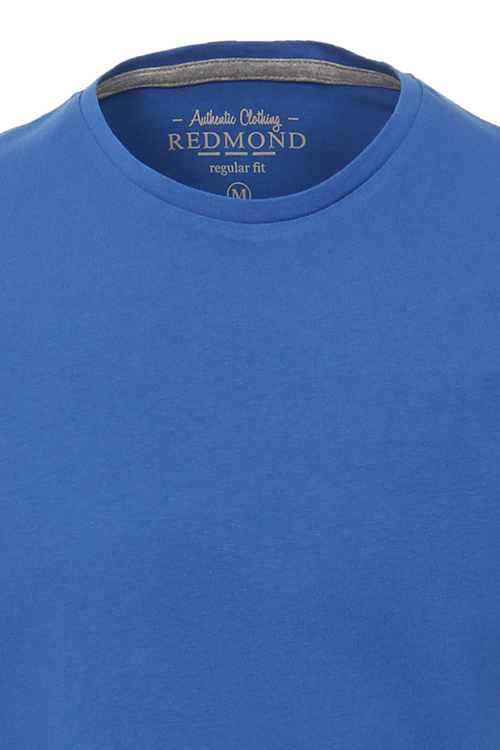 REDMOND T-Shirt Kurzarm Rundhals mittelblau