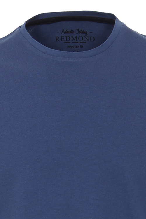REDMOND T-Shirt Kurzarm Rundhals rauchblau