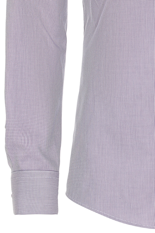 REDMOND Modern Fit Hemd Langarm Button Down Kragen Struktur lila