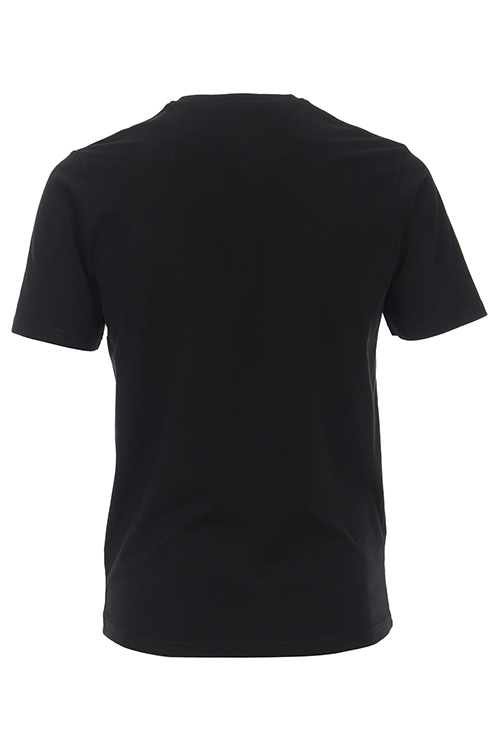 REDMOND Henley Shirt Halbarm Sarafino Ausschnitt schwarz