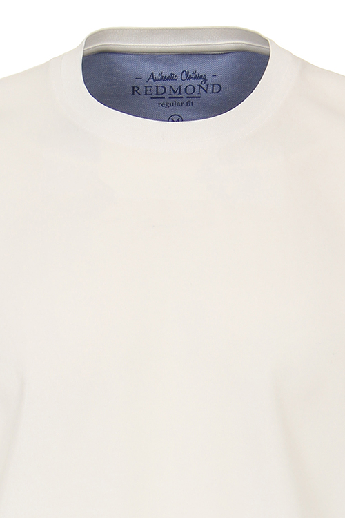 REDMOND T-Shirt Halbarm Rundhals Pique wei